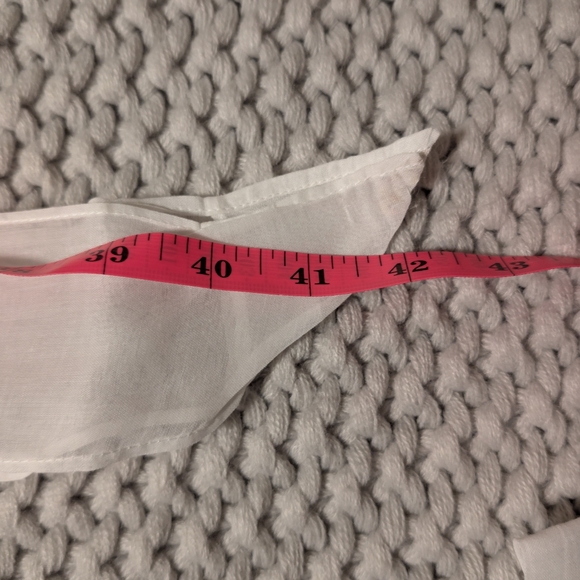 White Sheer half Apron with Red Trim - Picture 8 of 8